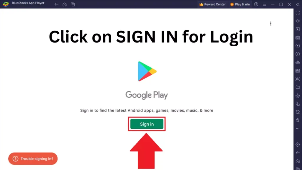 Sign In to Google Account on Bluestacks